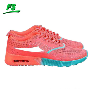 Wholesale flyknit fabric branded women sports shoes